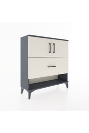 Arges Şifonyer 2 Raflı Tek Çekmeceli 2 Kapaklı 88x30x96 Antrasit-Aytaşı