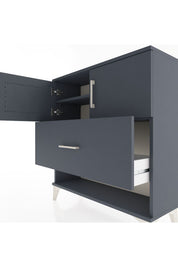 Arges Şifonyer 2 Raflı Tek Çekmeceli 2 Kapaklı 88x30x96 Antrasit-Antrasit