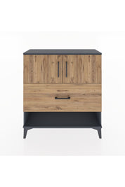 Arges Şifonyer 2 Raflı Tek Çekmeceli 2 Kapaklı 88x30x96 Antrasit-Çam