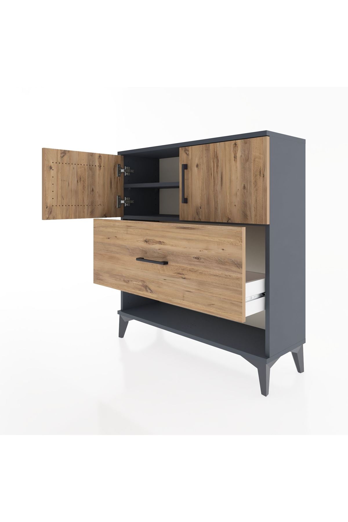 Arges Şifonyer 2 Raflı Tek Çekmeceli 2 Kapaklı 88x30x96 - S04M056V6A