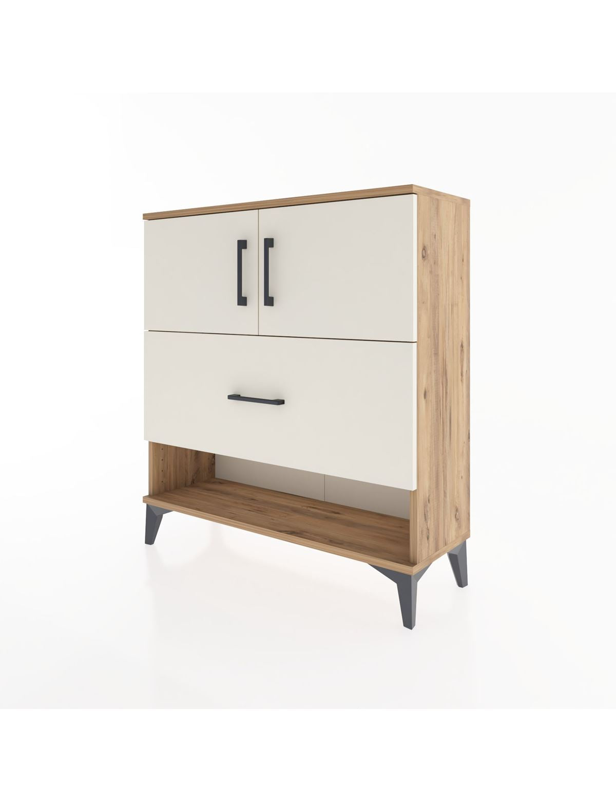 Arges Şifonyer 2 Raflı Tek Çekmeceli 2 Kapaklı 88x30x96 - S04M056V7A