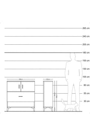 Arges Şifonyer 2 Raflı Tek Çekmeceli 2 Kapaklı 88x30x96 Çam-Aytaşı