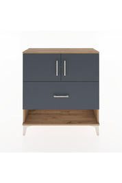 Arges Şifonyer 2 Raflı Tek Çekmeceli 2 Kapaklı 88x30x96 Çam-Antrasit