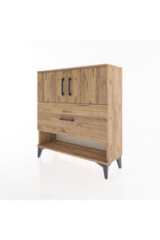 Arges Şifonyer 2 Raflı Tek Çekmeceli 2 Kapaklı 88x30x96 Çam-Çam