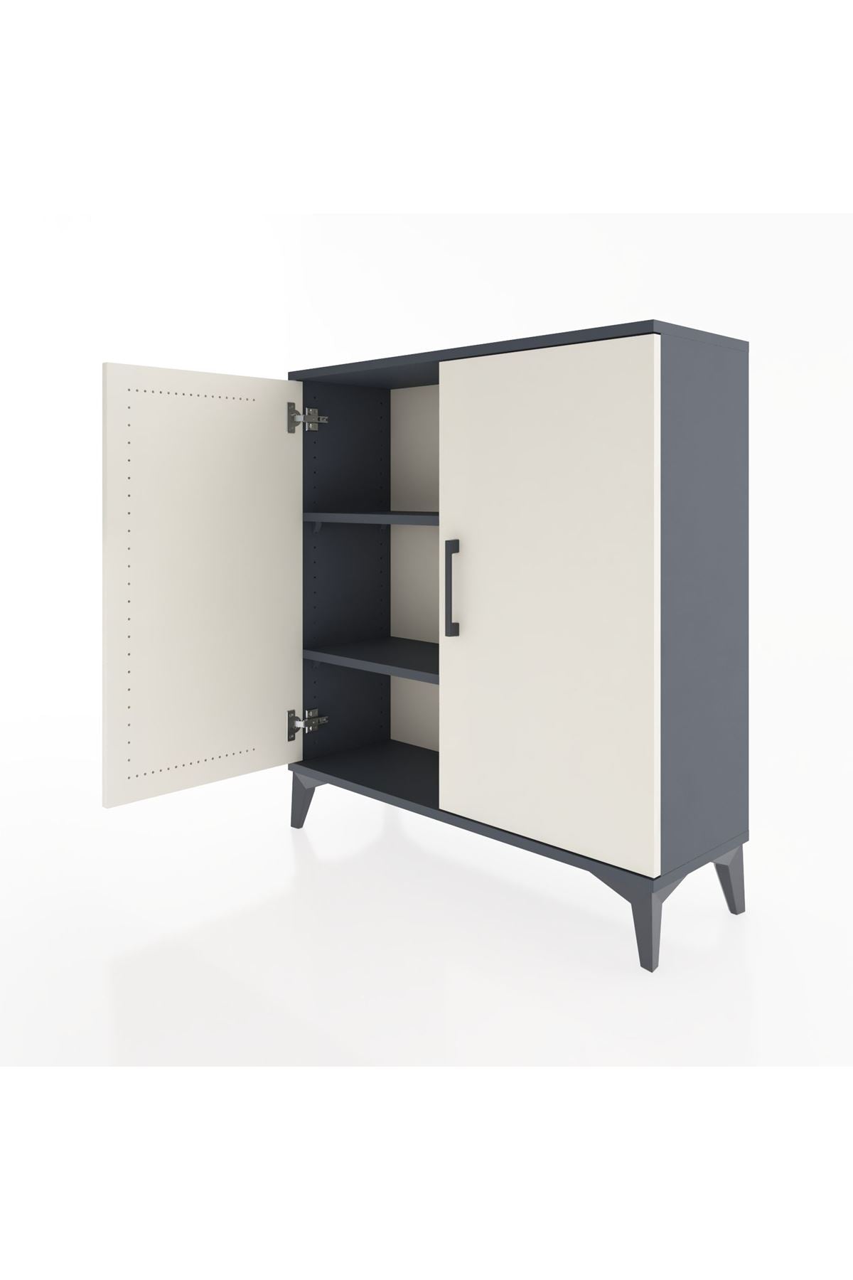 Arges Şifonyer 2 Raflı 2 Kapaklı 88x30x96 Antrasit-Aytaşı