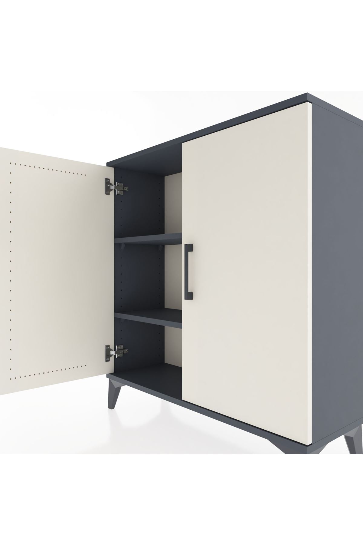 Arges Şifonyer 2 Raflı 2 Kapaklı 88x30x96 Antrasit-Aytaşı