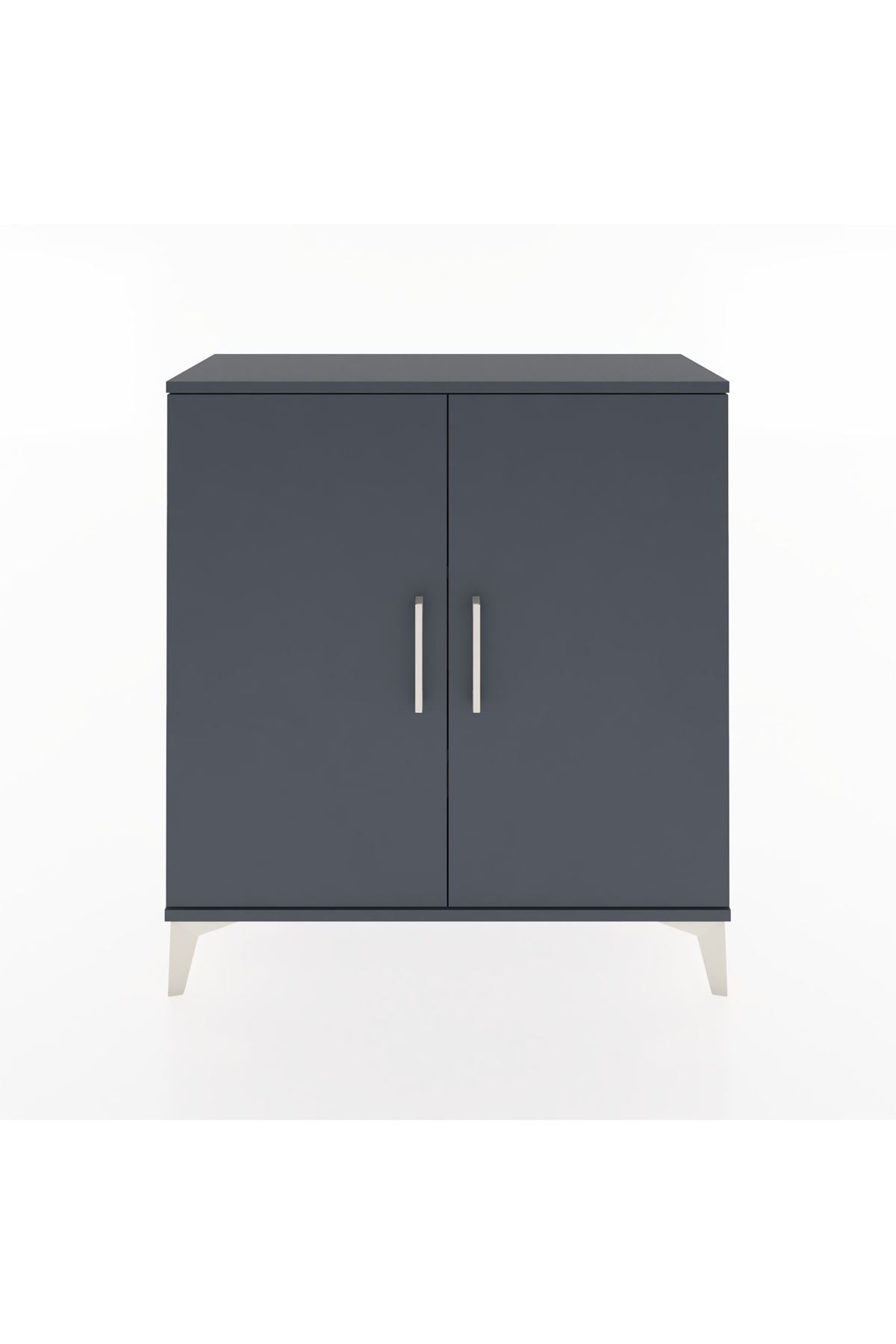 Arges Şifonyer 2 Raflı 2 Kapaklı 88x30x96 Antrasit-Antrasit