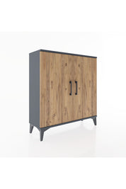 Arges Şifonyer 2 Raflı 2 Kapaklı 88x30x96 Antrasit-Çam