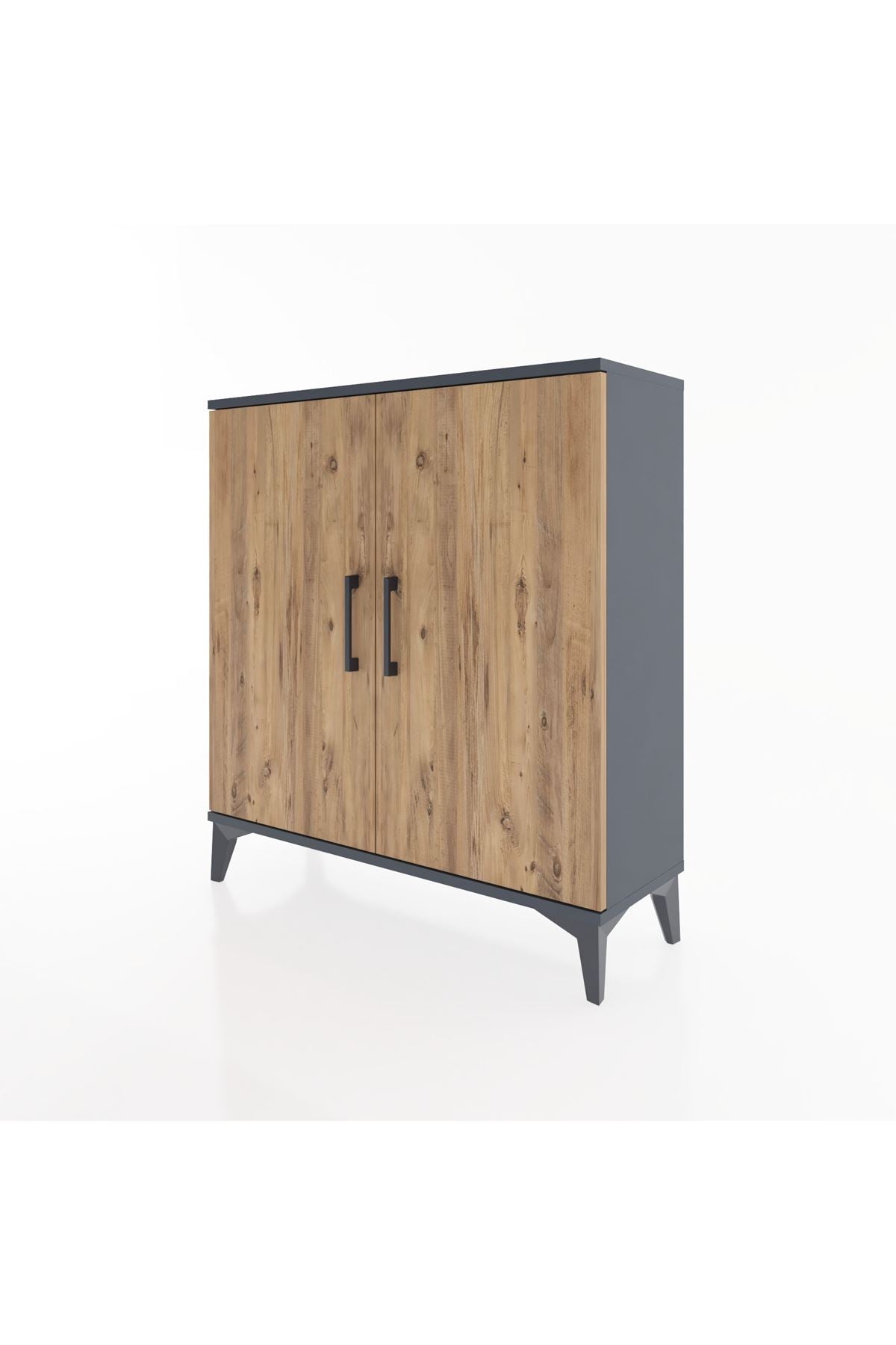 Arges Şifonyer 2 Raflı 2 Kapaklı 88x30x96 Antrasit-Çam