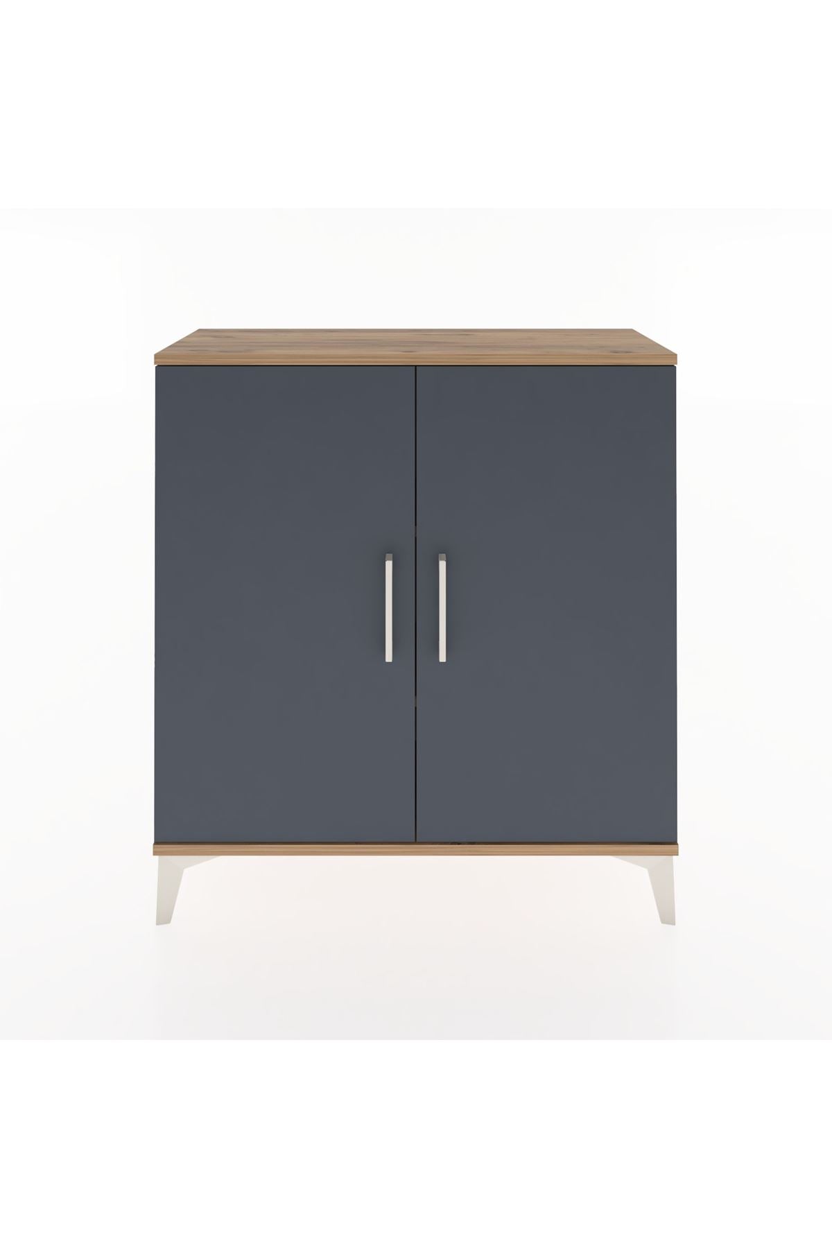 Arges Şifonyer 2 Raflı 2 Kapaklı 88x30x96 Çam-Antrasit
