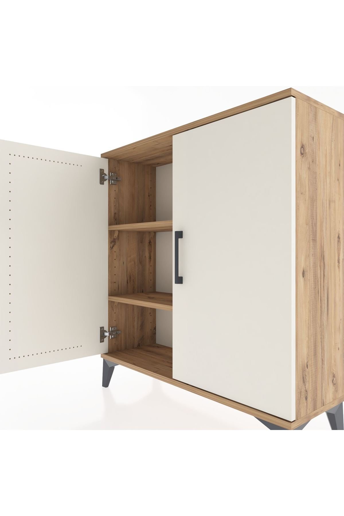 Arges Şifonyer 2 Raflı 2 Kapaklı 88x30x96 Çam-Aytaşı