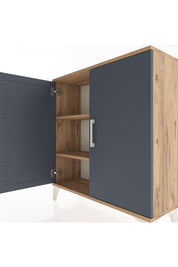 Arges Şifonyer 2 Raflı 2 Kapaklı 88x30x96 Çam-Antrasit