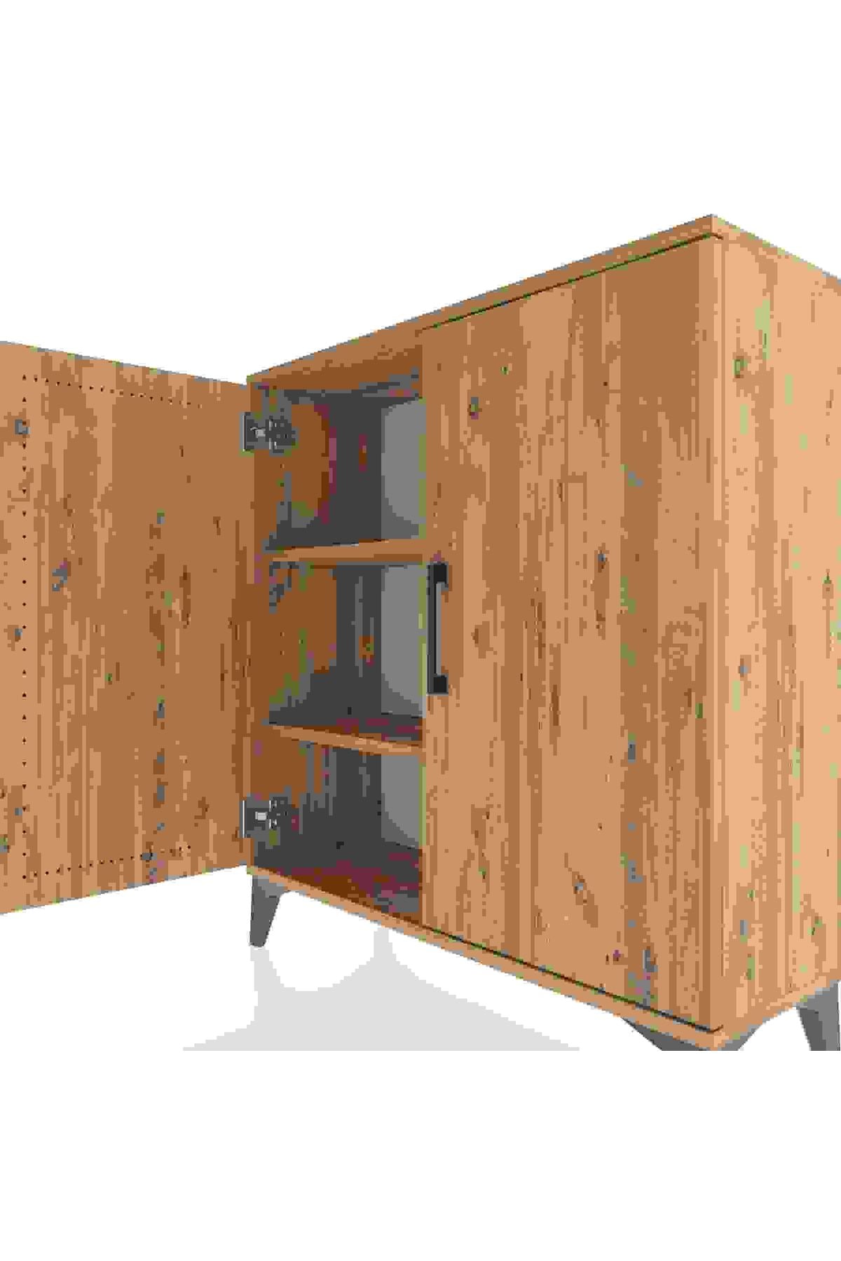 Arges Şifonyer 2 Raflı 2 Kapaklı 88x30x96 Çam-Çam