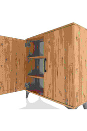 Arges Şifonyer 2 Raflı 2 Kapaklı 88x30x96 Çam-Çam