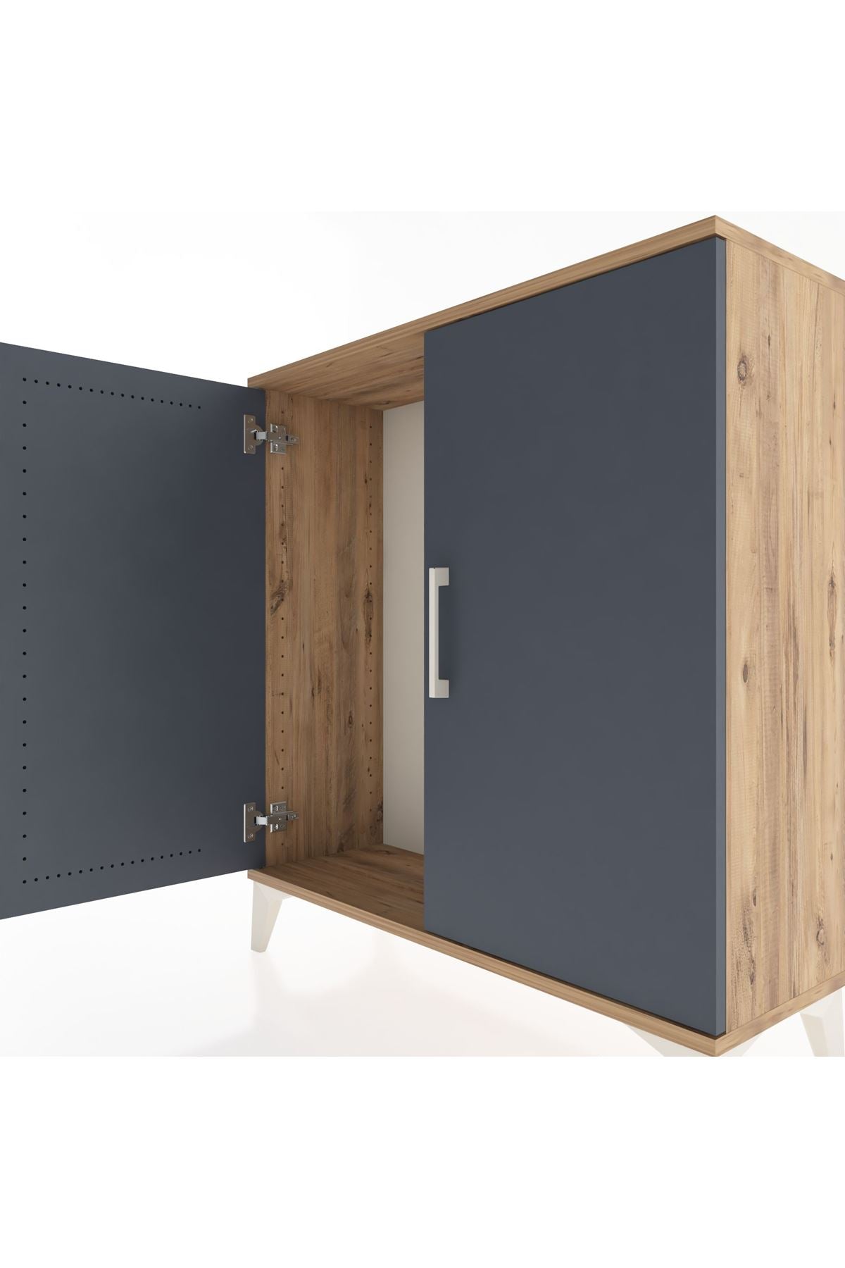 Arges Şifonyer 2 Kapaklı 88x30x96 Çam-Antrasit