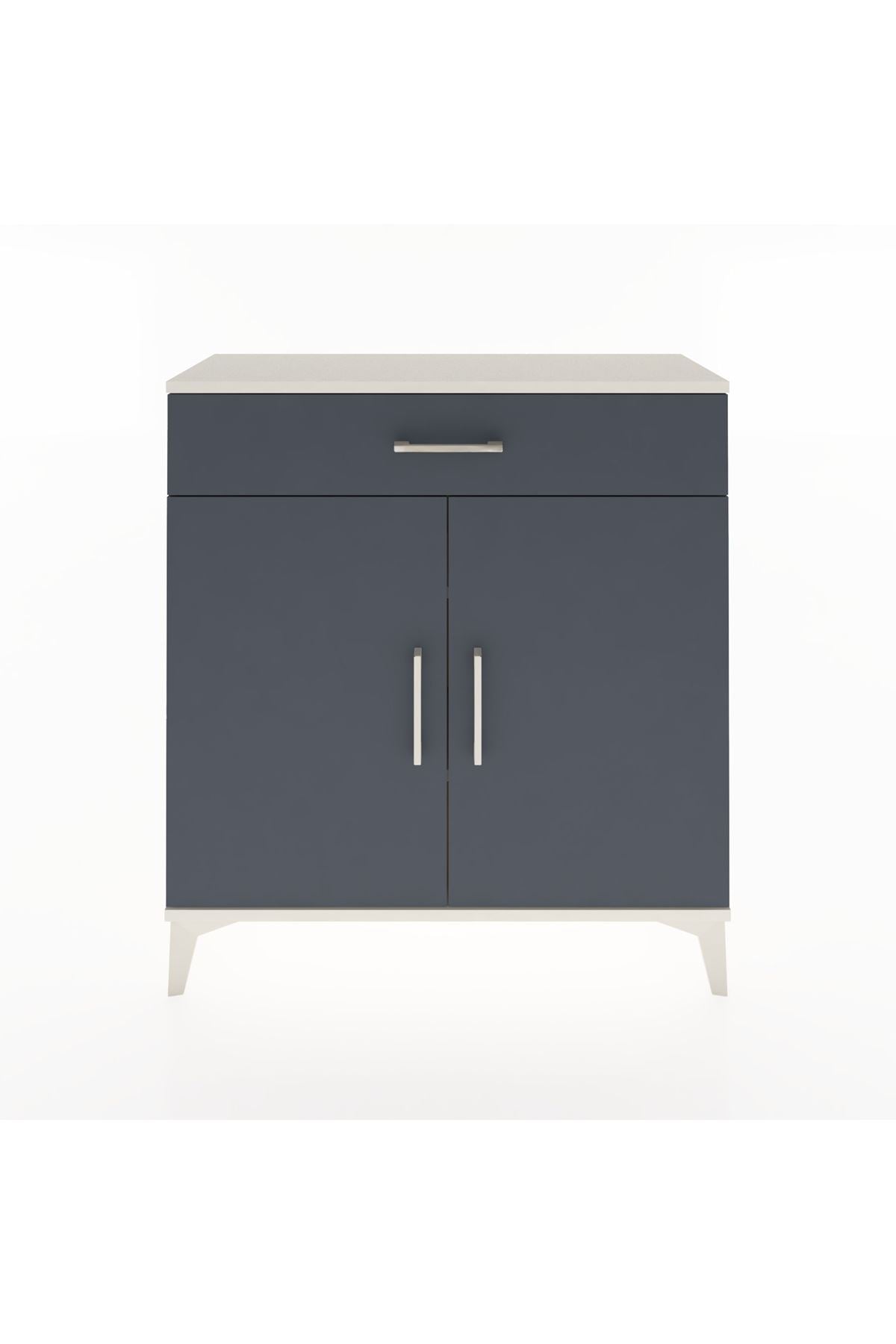 Arges Şifonyer 2 Raflı Tek Çekmeceli 2 Kapaklı 88x30x96 Aytaşı-Antrasit