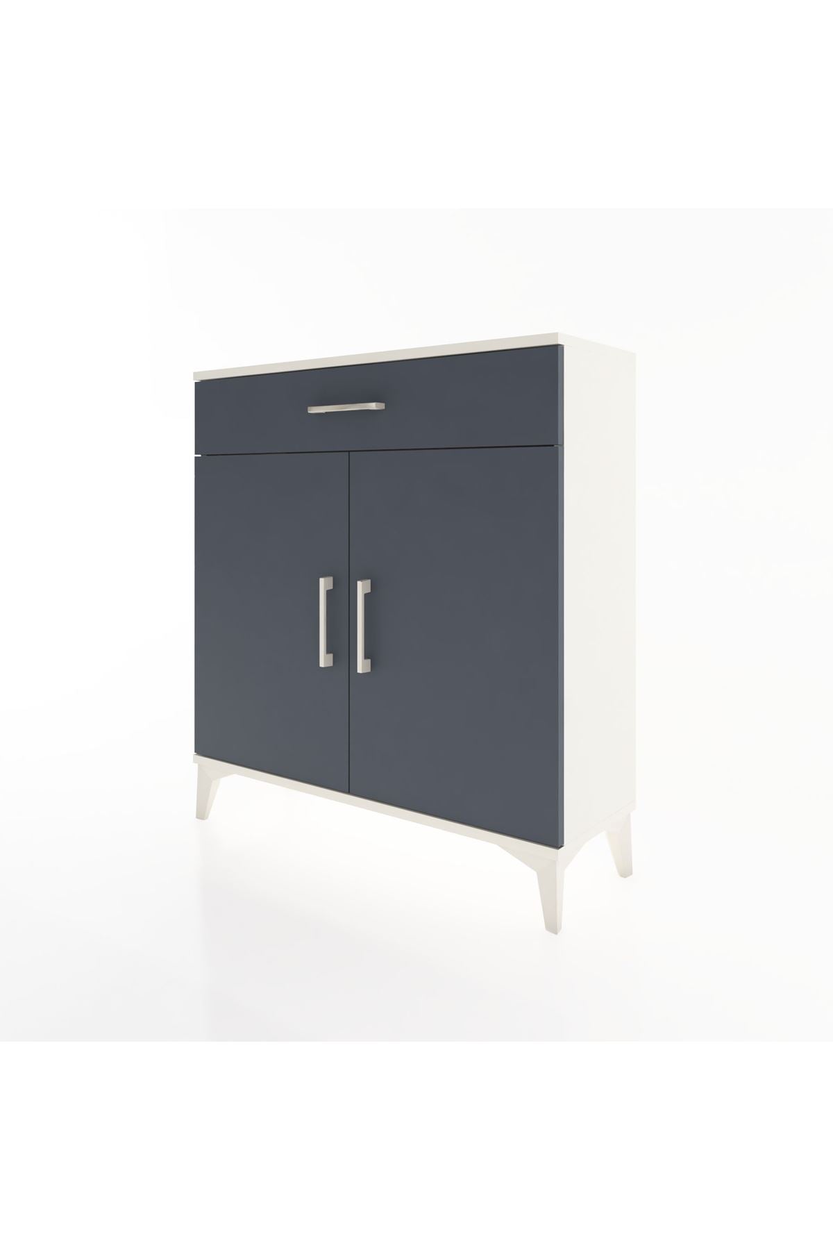 Arges Şifonyer 2 Raflı Tek Çekmeceli 2 Kapaklı 88x30x96 Aytaşı-Antrasit