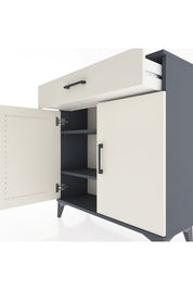 Arges Şifonyer 2 Raflı Tek Çekmeceli 2 Kapaklı 88x30x96 Antrasit-Aytaşı