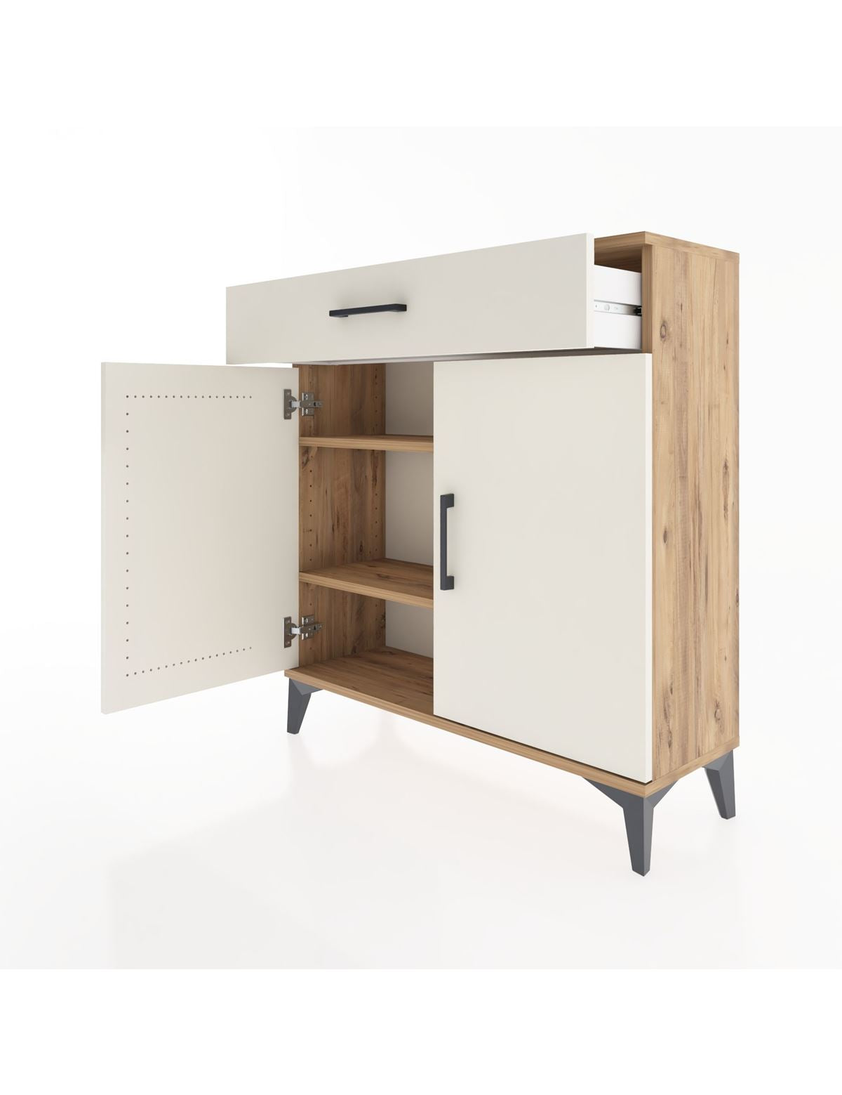 Arges Şifonyer 2 Raflı Tek Çekmeceli 2 Kapaklı 88x30x96 - S04M059V7A