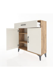 Arges Şifonyer 2 Raflı Tek Çekmeceli 2 Kapaklı 88x30x96 Çam-Aytaşı