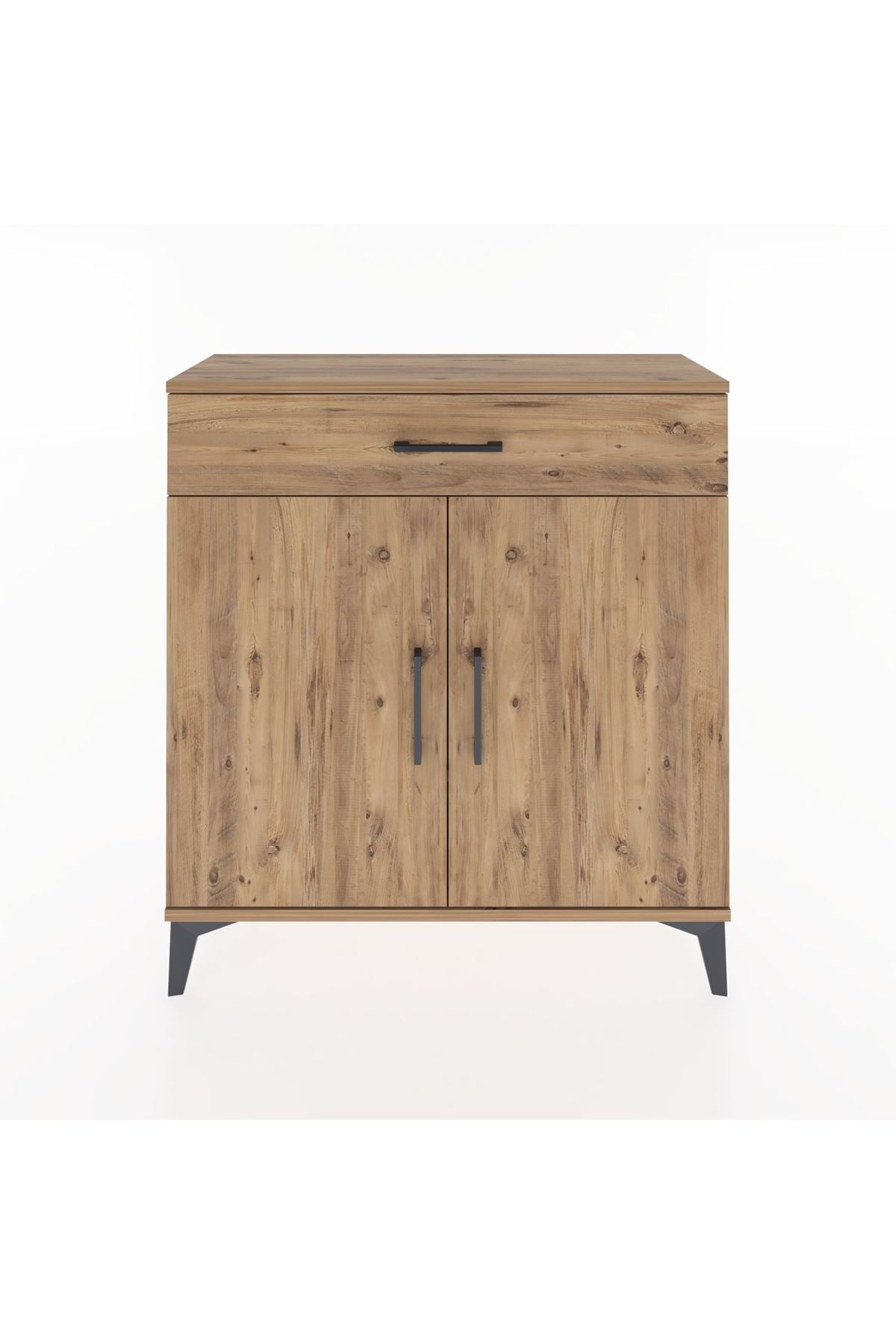 Arges Şifonyer 2 Raflı Tek Çekmeceli 2 Kapaklı 88x30x96 Çam-Çam