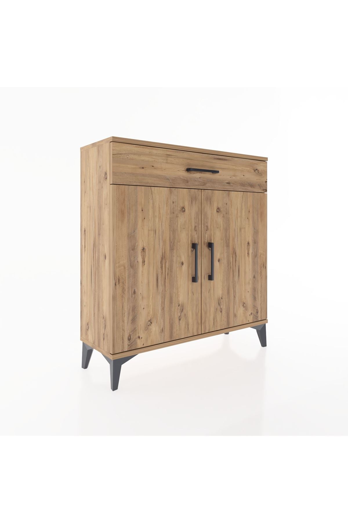 Arges Şifonyer 2 Raflı Tek Çekmeceli 2 Kapaklı 88x30x96 Çam-Çam