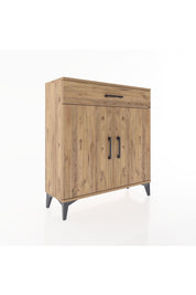 Arges Şifonyer 2 Raflı Tek Çekmeceli 2 Kapaklı 88x30x96 Çam-Çam