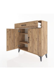 Arges Şifonyer 2 Raflı Tek Çekmeceli 2 Kapaklı 88x30x96 Çam-Çam