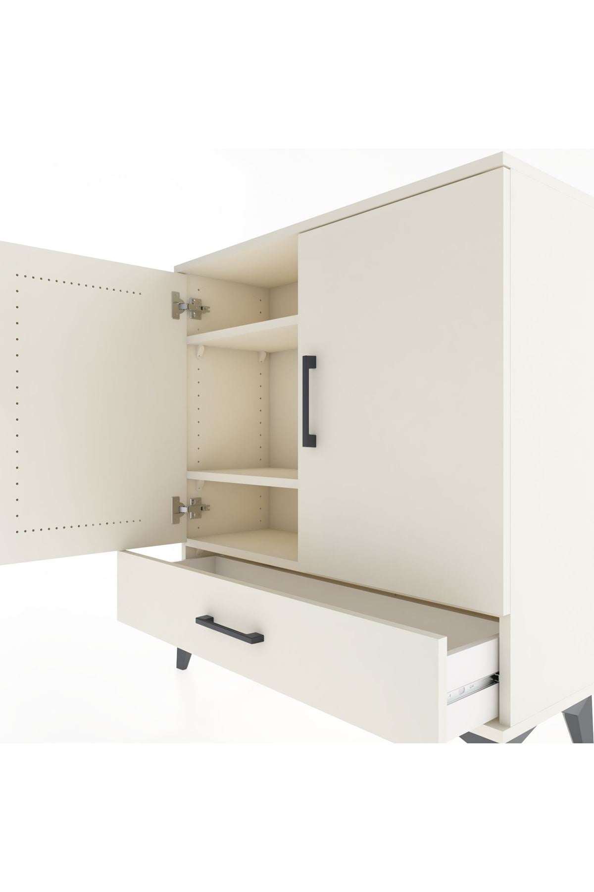 Arges Şifonyer 3 Raflı Tek Çekmeceli 2 Kapaklı 88x30x96 Aytaşı-Aytaşı