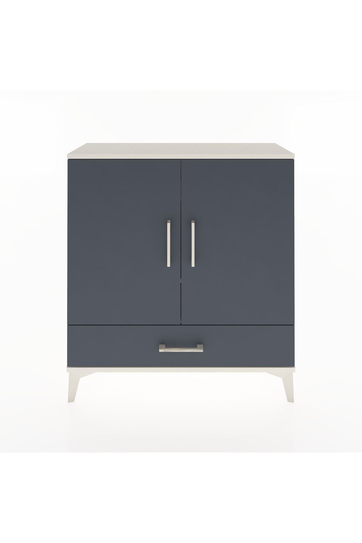 Arges Şifonyer 3 Raflı Tek Çekmeceli 2 Kapaklı 88x30x96 Aytaşı-Antrasit