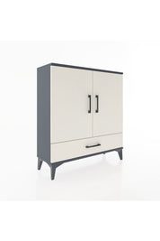 Arges Şifonyer 3 Raflı Tek Çekmeceli 2 Kapaklı 88x30x96 Antrasit-Aytaşı