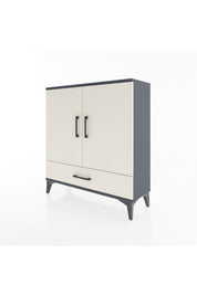 Arges Şifonyer 3 Raflı Tek Çekmeceli 2 Kapaklı 88x30x96 Antrasit-Aytaşı