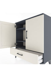 Arges Şifonyer 3 Raflı Tek Çekmeceli 2 Kapaklı 88x30x96 Antrasit-Aytaşı