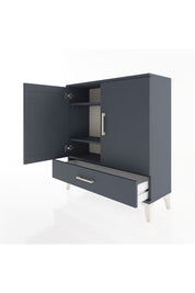 Arges Şifonyer 3 Raflı Tek Çekmeceli 2 Kapaklı 88x30x96 Antrasit-Antrasit