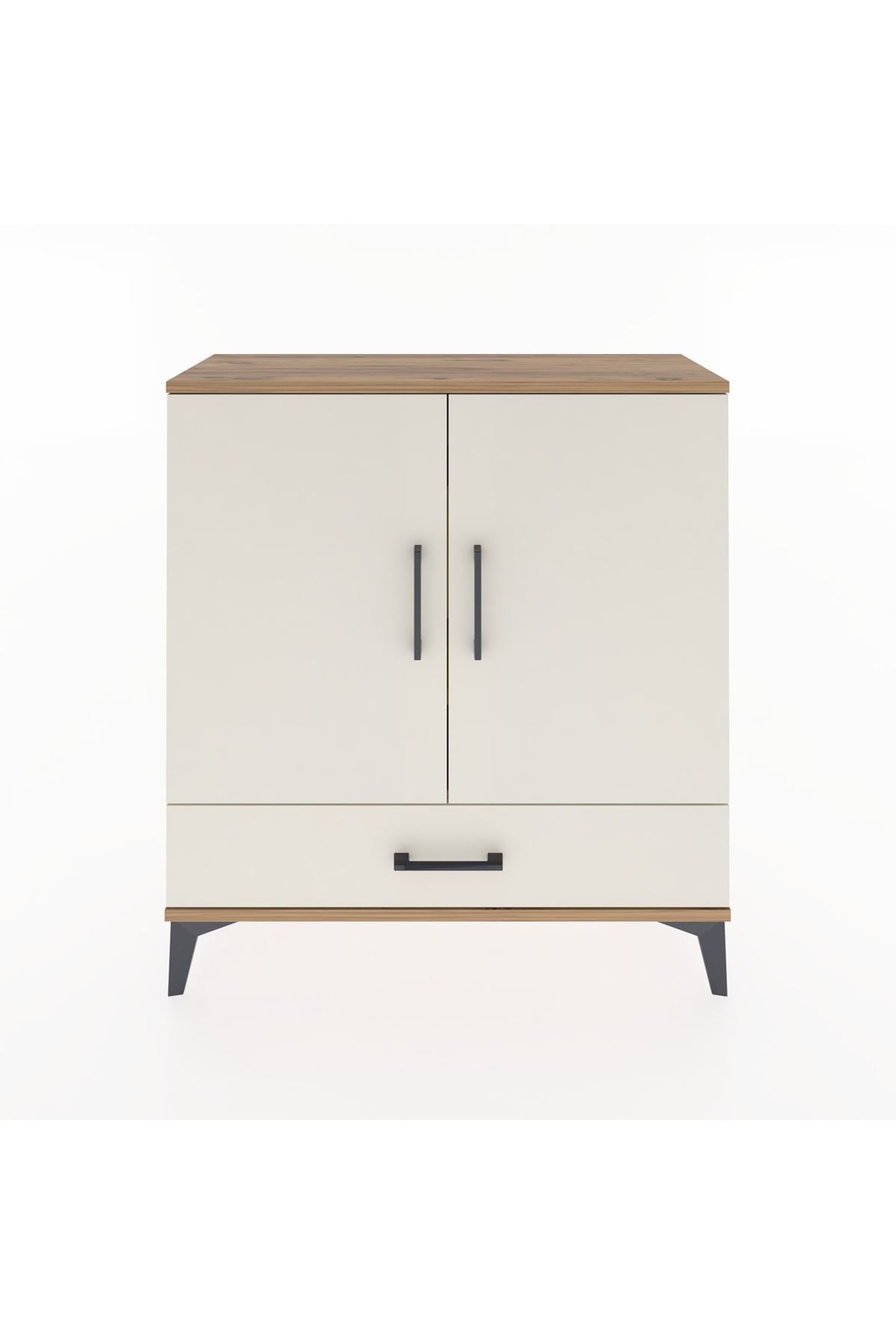 Arges Şifonyer 3 Raflı Tek Çekmeceli 2 Kapaklı 88x30x96 Çam-Aytaşı