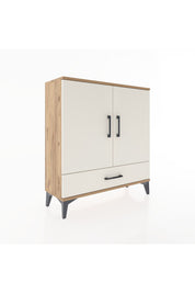 Arges Şifonyer 3 Raflı Tek Çekmeceli 2 Kapaklı 88x30x96 Çam-Aytaşı