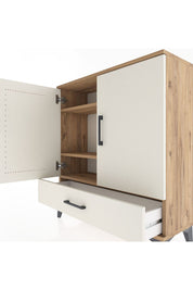 Arges Şifonyer 3 Raflı Tek Çekmeceli 2 Kapaklı 88x30x96 Çam-Aytaşı