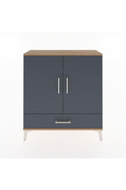 Arges Şifonyer 3 Raflı Tek Çekmeceli 2 Kapaklı 88x30x96 Çam-Antrasit