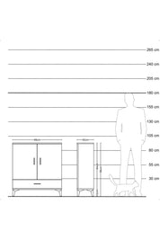 Arges Şifonyer 3 Raflı Tek Çekmeceli 2 Kapaklı 88x30x96 Çam-Antrasit