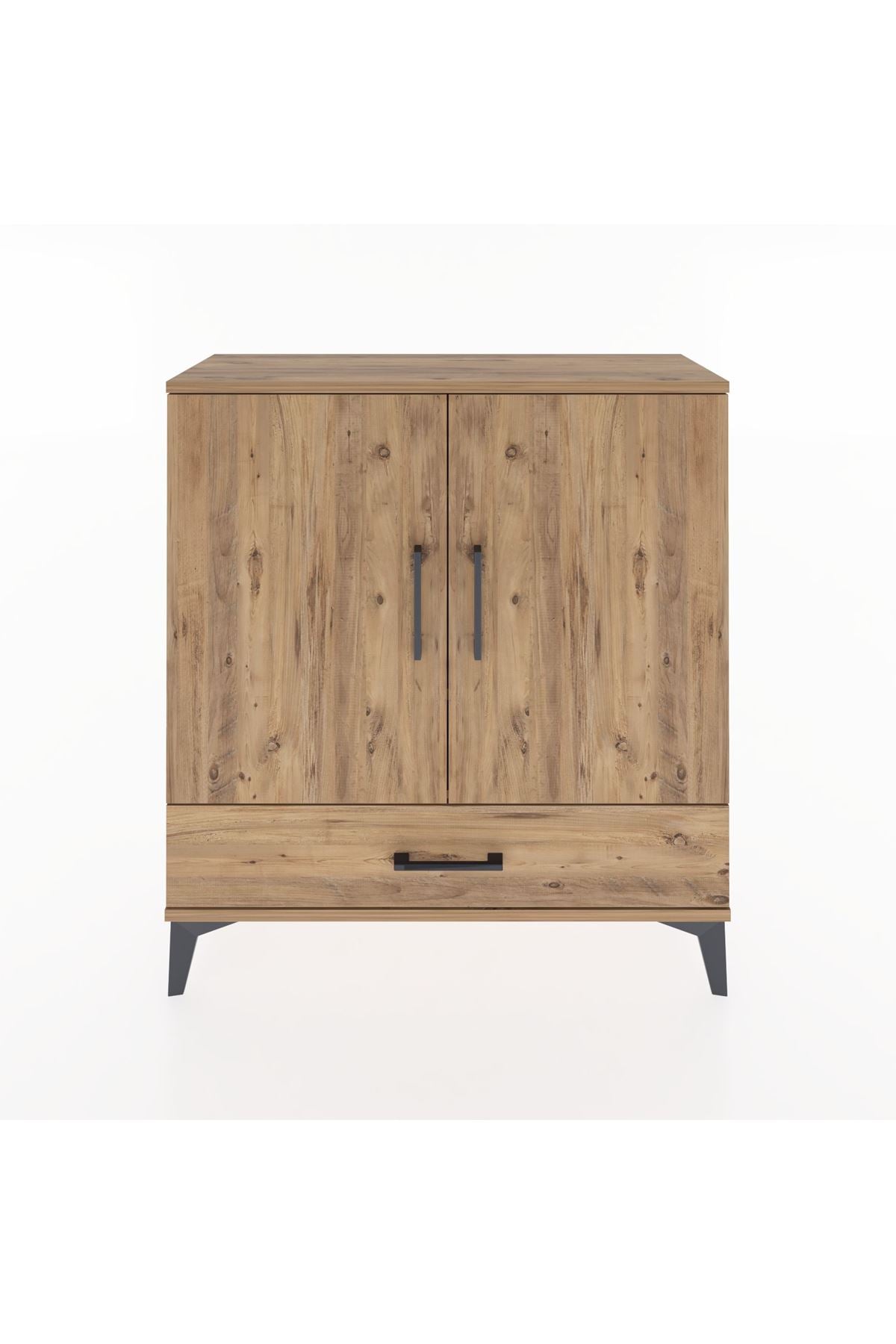 Arges Şifonyer 3 Raflı Tek Çekmeceli 2 Kapaklı 88x30x96 Çam-Çam