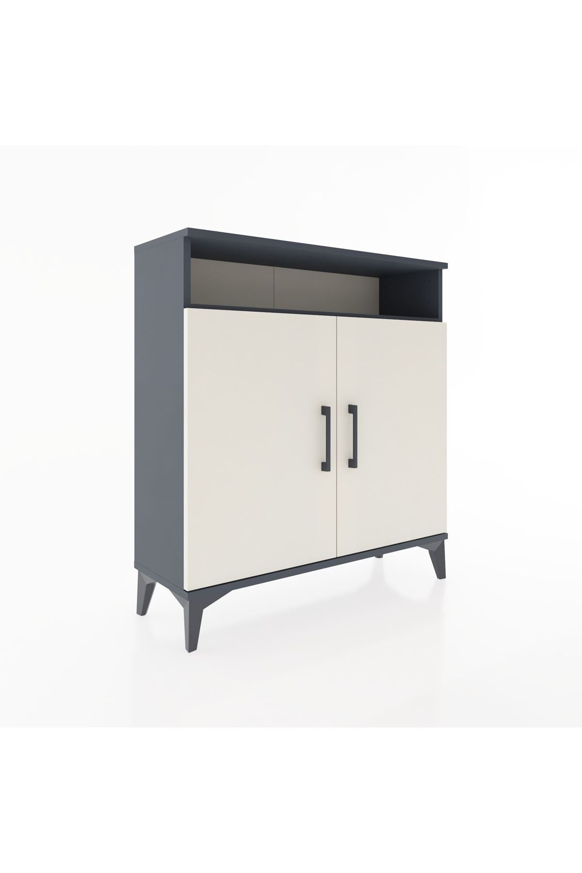 Arges Şifonyer 3 Raflı 2 Kapaklı 88x30x96 Antrasit-Aytaşı