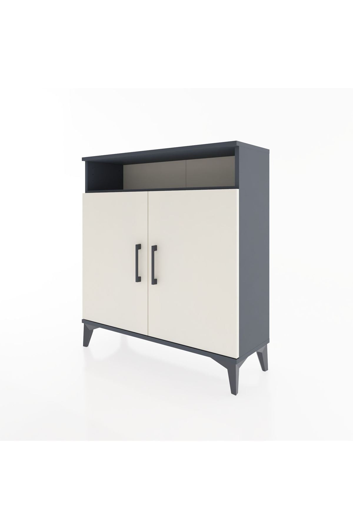 Arges Şifonyer 3 Raflı 2 Kapaklı 88x30x96 Antrasit-Aytaşı