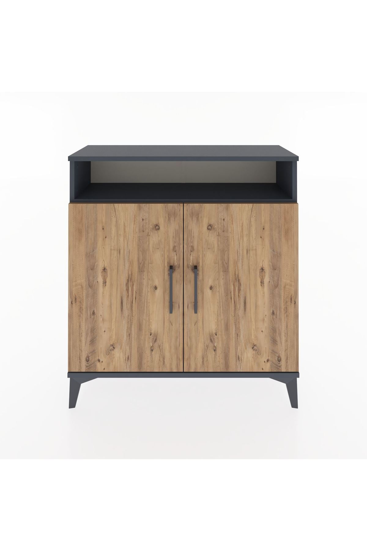 Arges Şifonyer 3 Raflı 2 Kapaklı 88x30x96 Antrasit-Çam