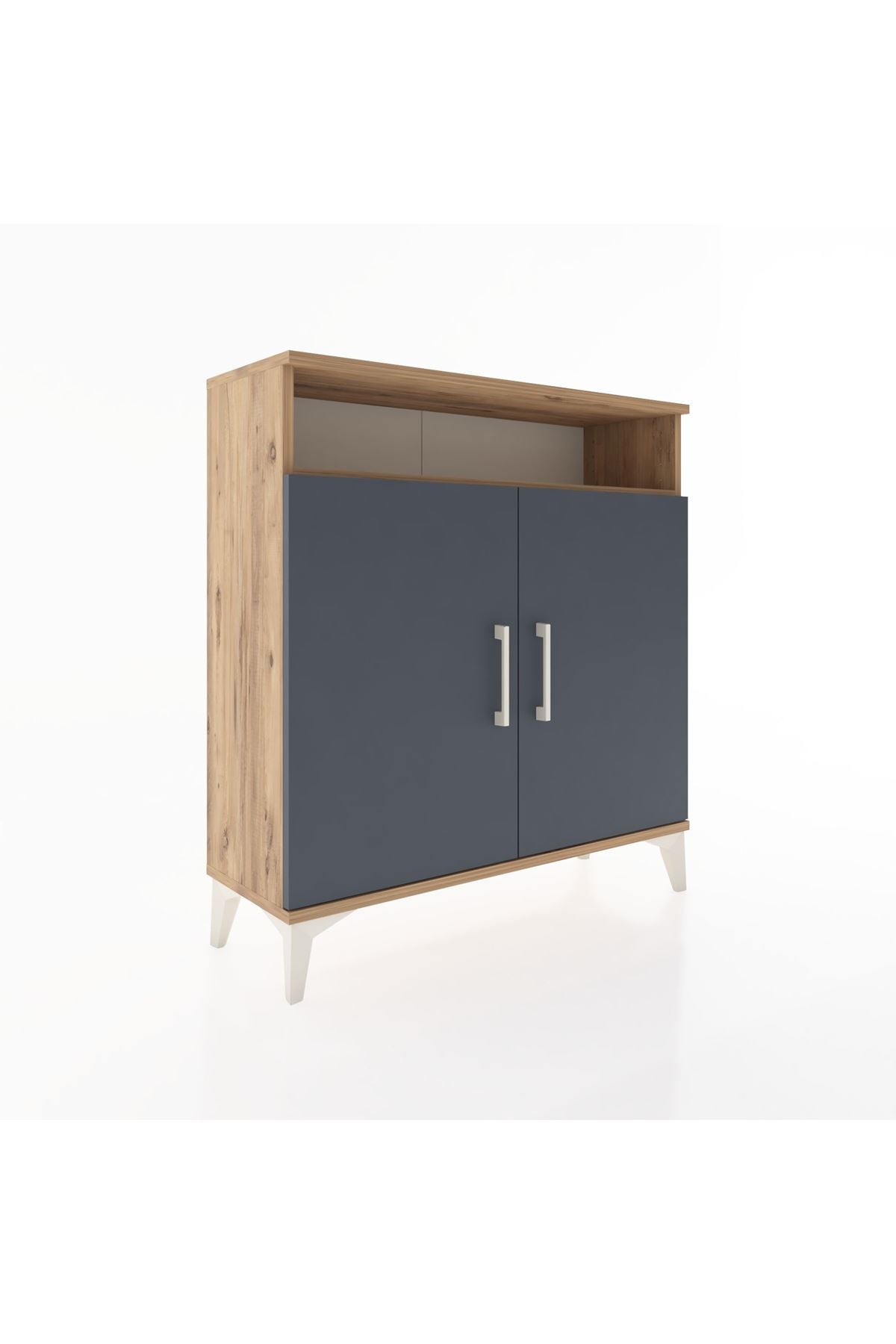 Arges Şifonyer 3 Raflı 2 Kapaklı 88x30x96 Çam-Antrasit