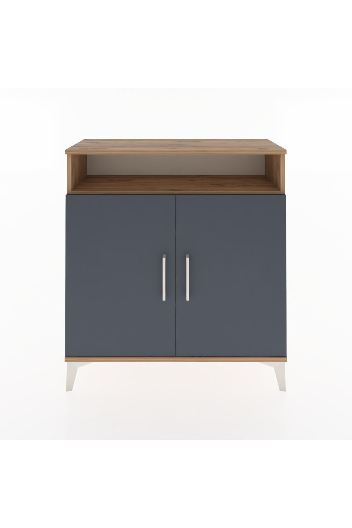 Arges Şifonyer 3 Raflı 2 Kapaklı 88x30x96 Çam-Antrasit