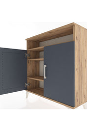 Arges Şifonyer 3 Raflı 2 Kapaklı 88x30x96 Çam-Antrasit