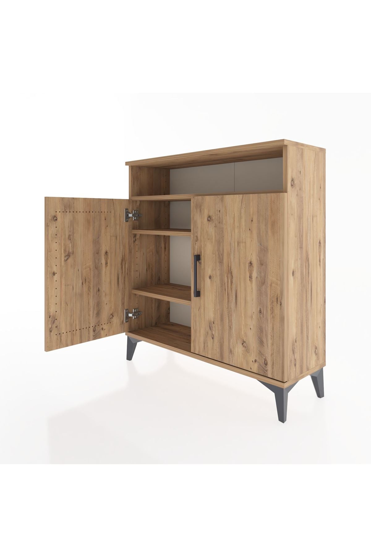 Arges Şifonyer 3 Raflı 2 Kapaklı 88x30x96 Çam-Çam