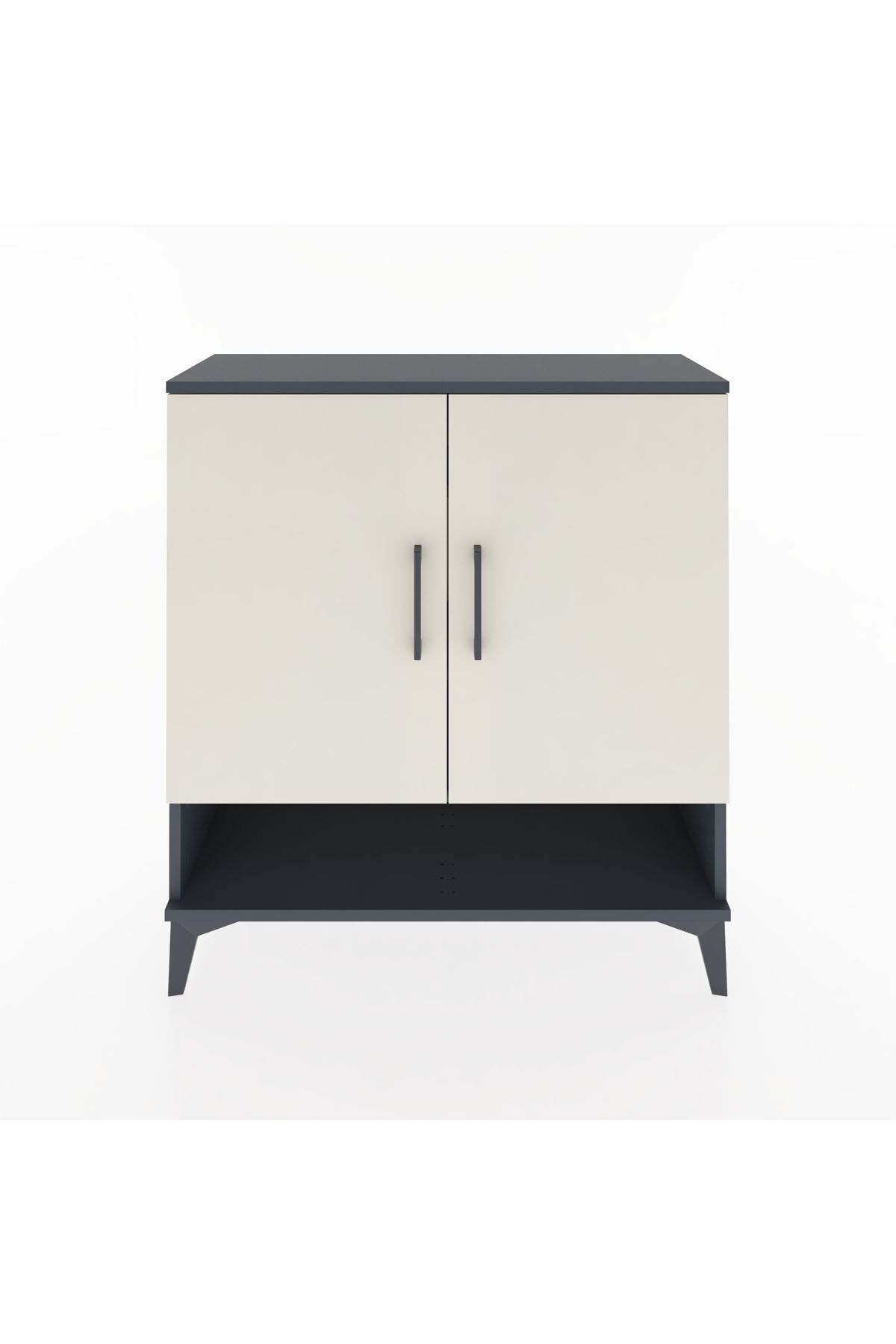 Arges Şifonyer 3 Raflı 2 Kapaklı 88x30x96 Antrasit-Aytaşı