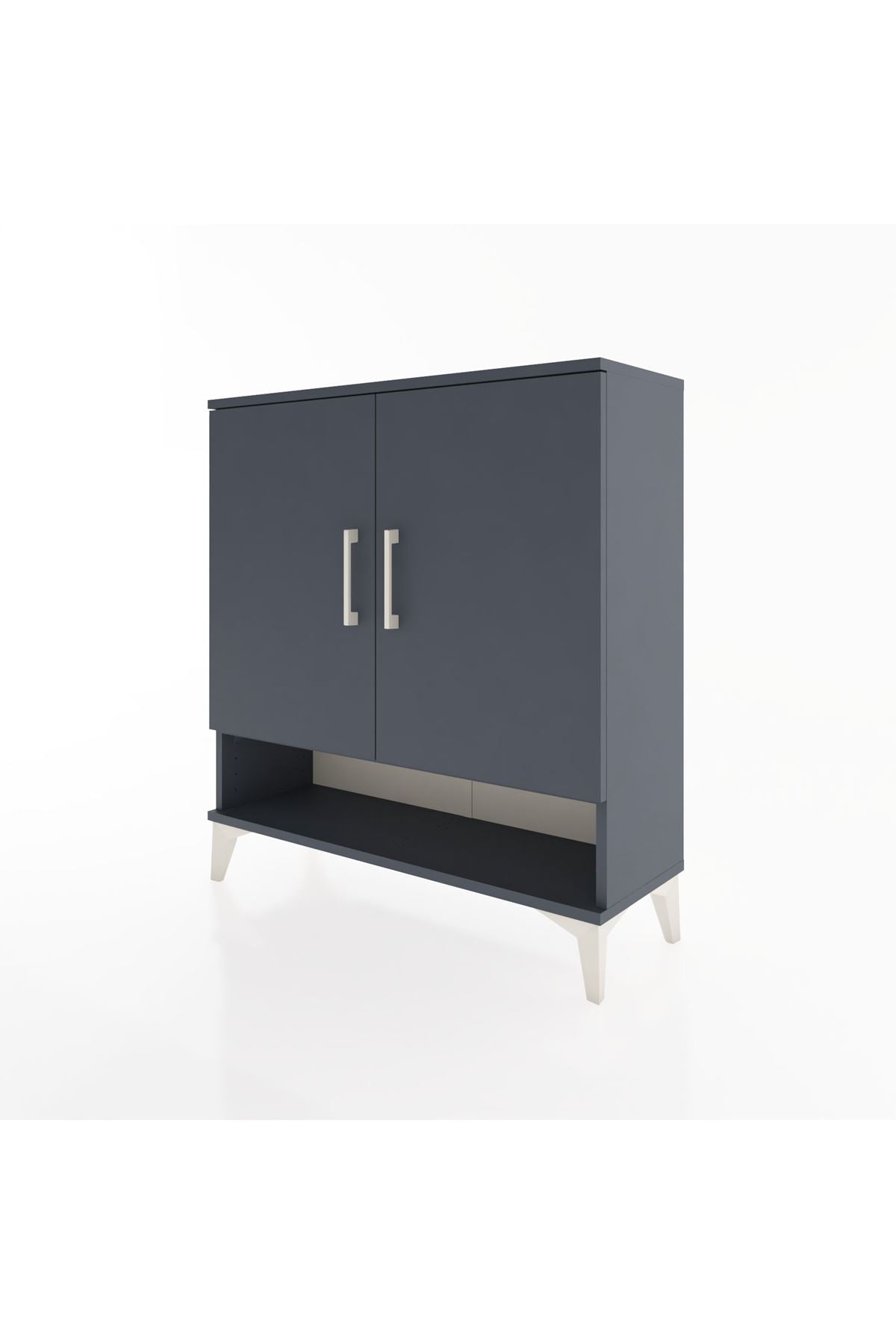 Arges Şifonyer 3 Raflı 2 Kapaklı 88x30x96 Antrasit-Antrasit