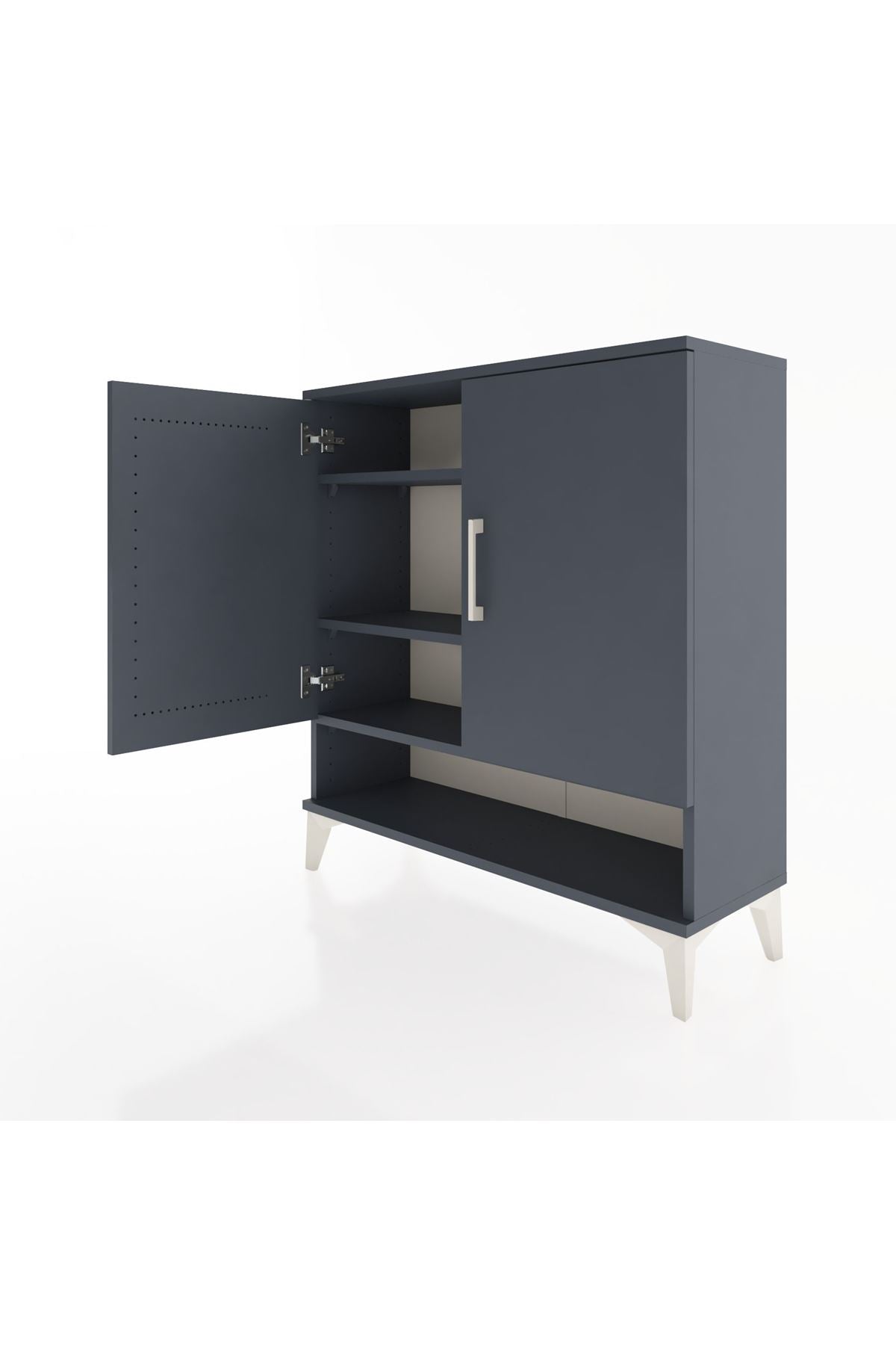 Arges Şifonyer 3 Raflı 2 Kapaklı 88x30x96 Antrasit-Antrasit